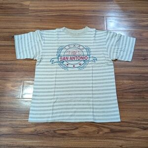 Vintage 90s San Antonio Texas Striped Grapic T-shirt Mens XL Diport Made USA